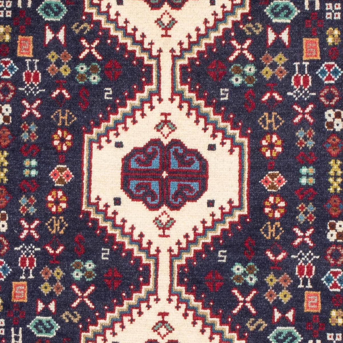 Perski dywan - Nomadyczny - 120 x 74 cm - ciemnoniebieski