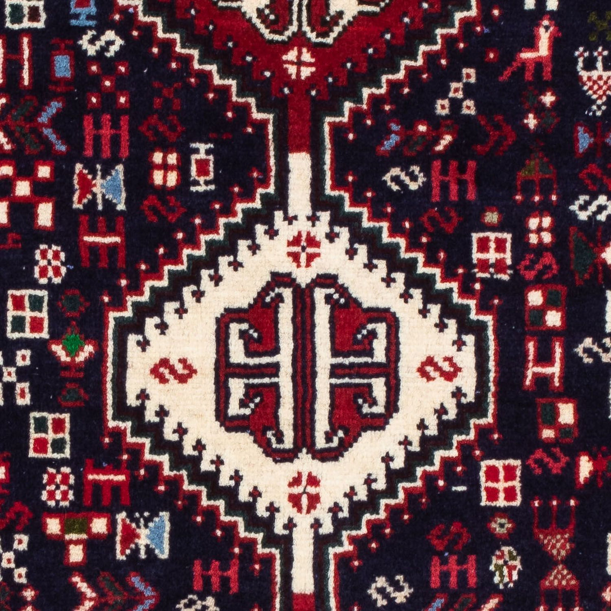 Perski dywan - Nomadyczny - 117 x 76 cm - ciemnoniebieski