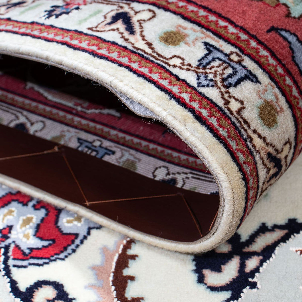 Dywan perski - Tabriz - Królewski - 198 x 152 cm - beżowy