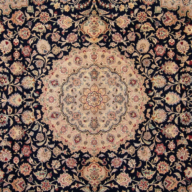 Dywan perski - Tabriz - Królewski - 338 x 300 cm - ciemnoniebieski
