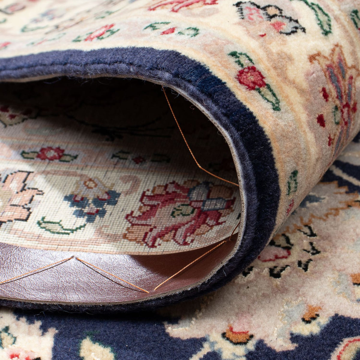 Dywan perski - Tabriz - Królewski - 338 x 300 cm - ciemnoniebieski