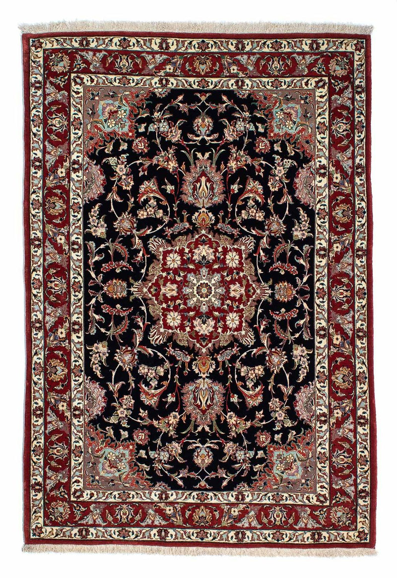 Dywan perski - Ghom - 201 x 138 cm - ciemnoniebieski