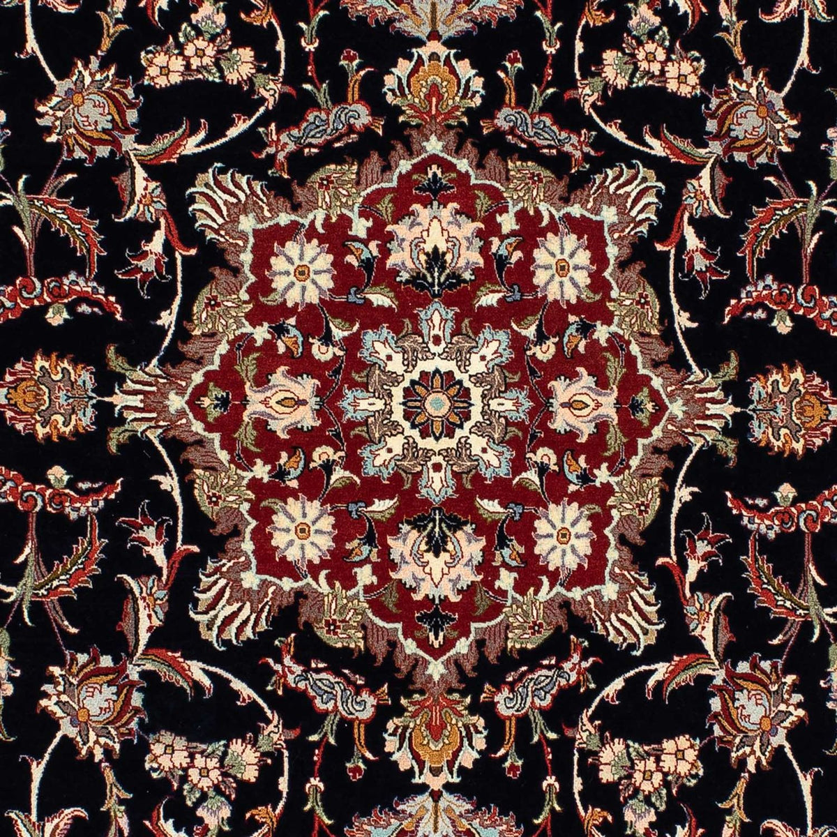 Dywan perski - Ghom - 201 x 138 cm - ciemnoniebieski