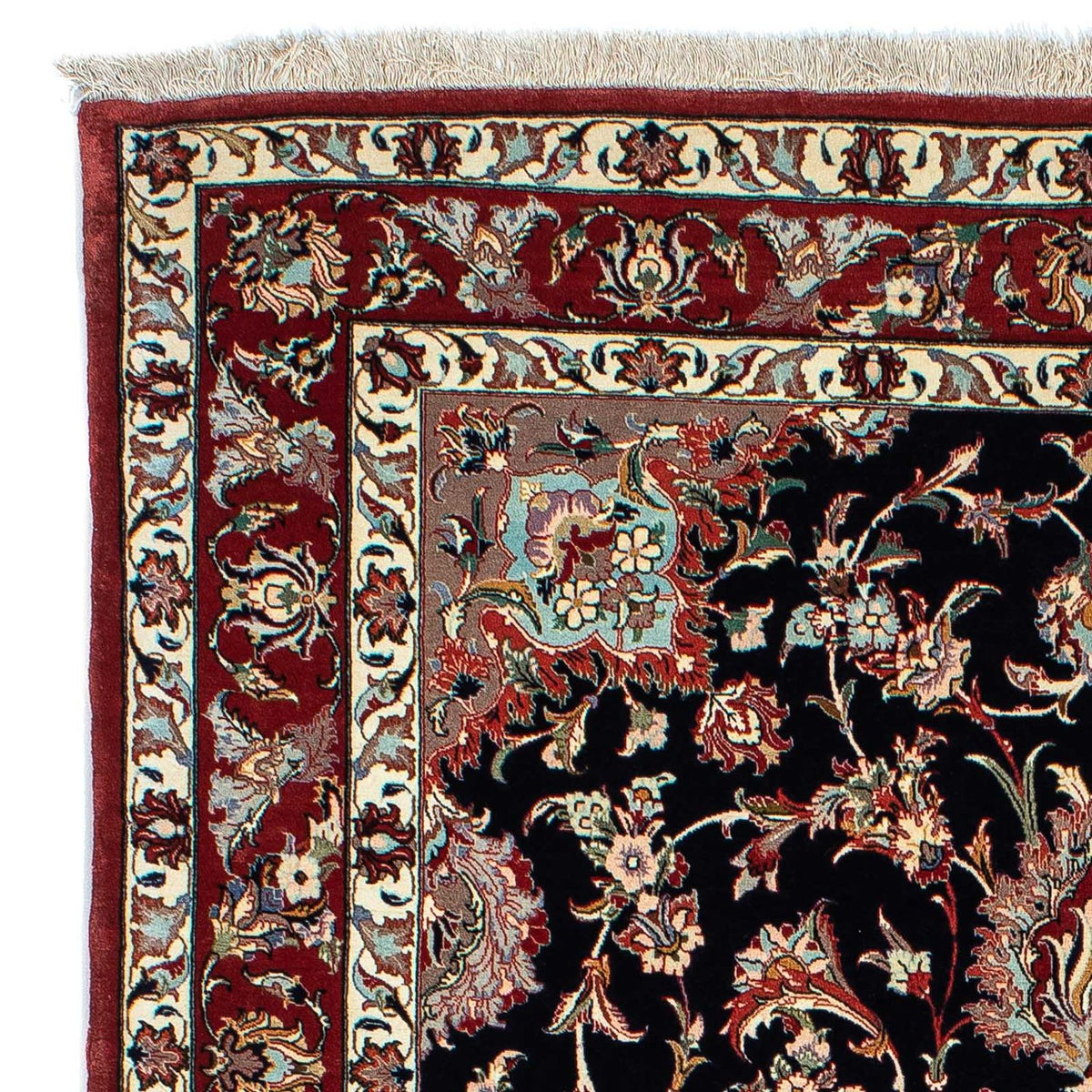 Dywan perski - Ghom - 201 x 138 cm - ciemnoniebieski