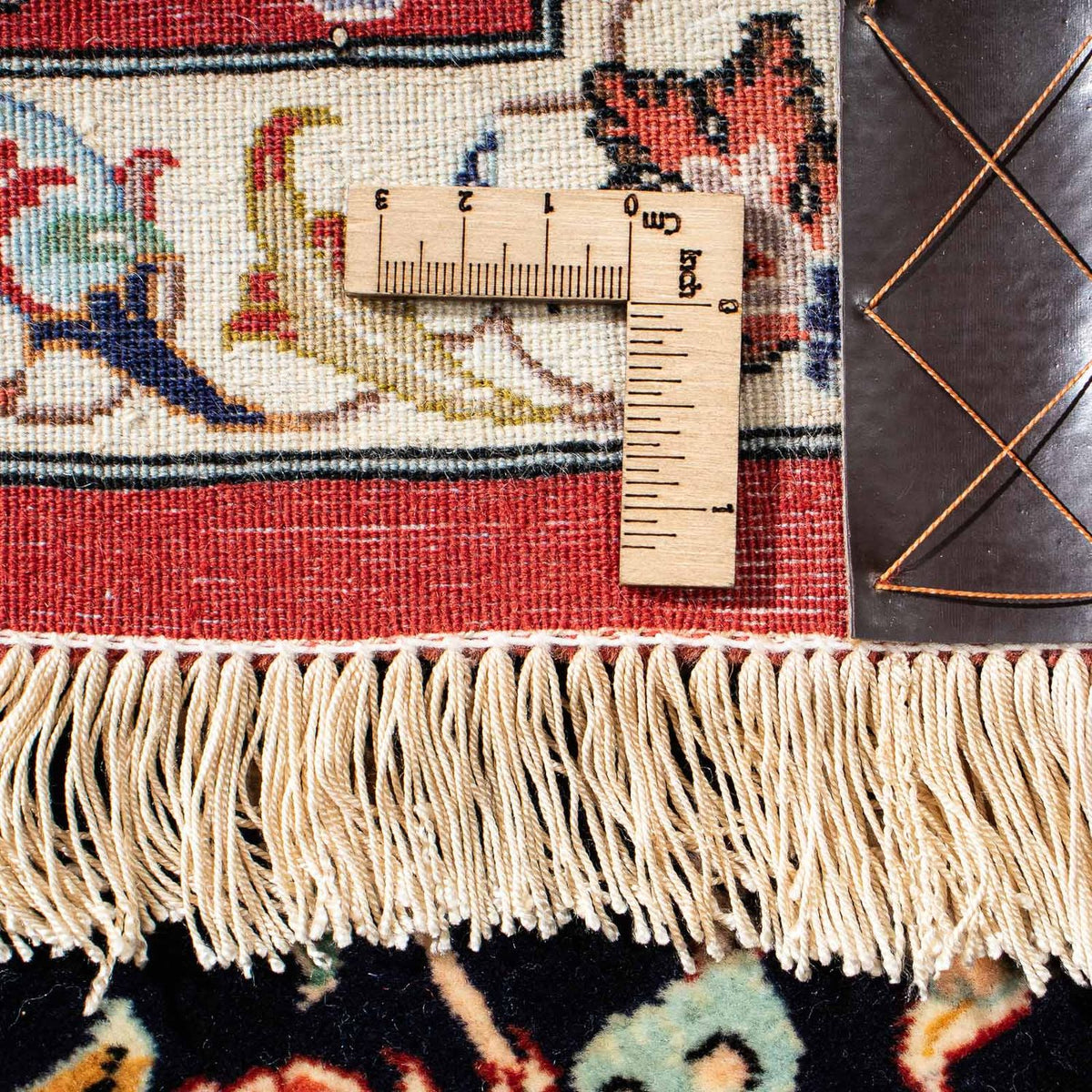 Dywan perski - Ghom - 201 x 138 cm - ciemnoniebieski