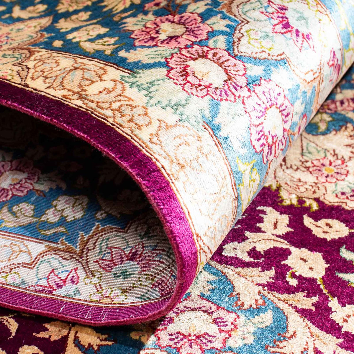 Dywan perski - Ghom - 148 x 99 cm - ciemna czerwień