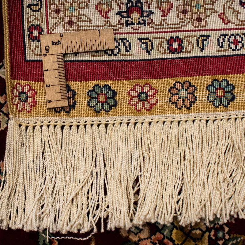 Dywan perski - Ghom - 197 x 133 cm - ciemna czerwień