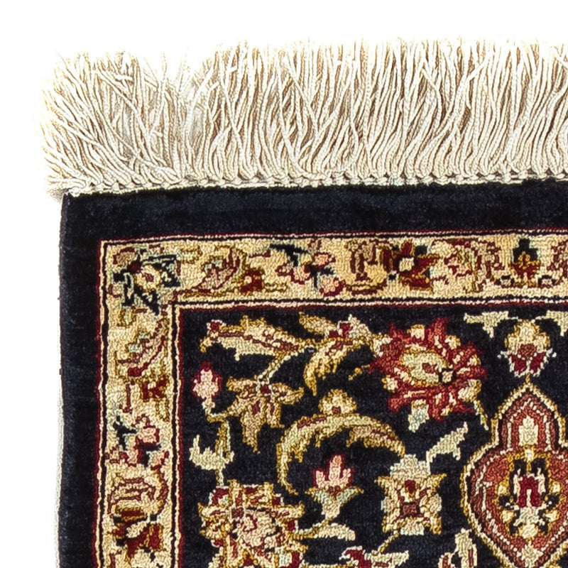 Jedwabny dywan - Ghom Silk - Premium - 42 x 28 cm - ciemnoniebieski