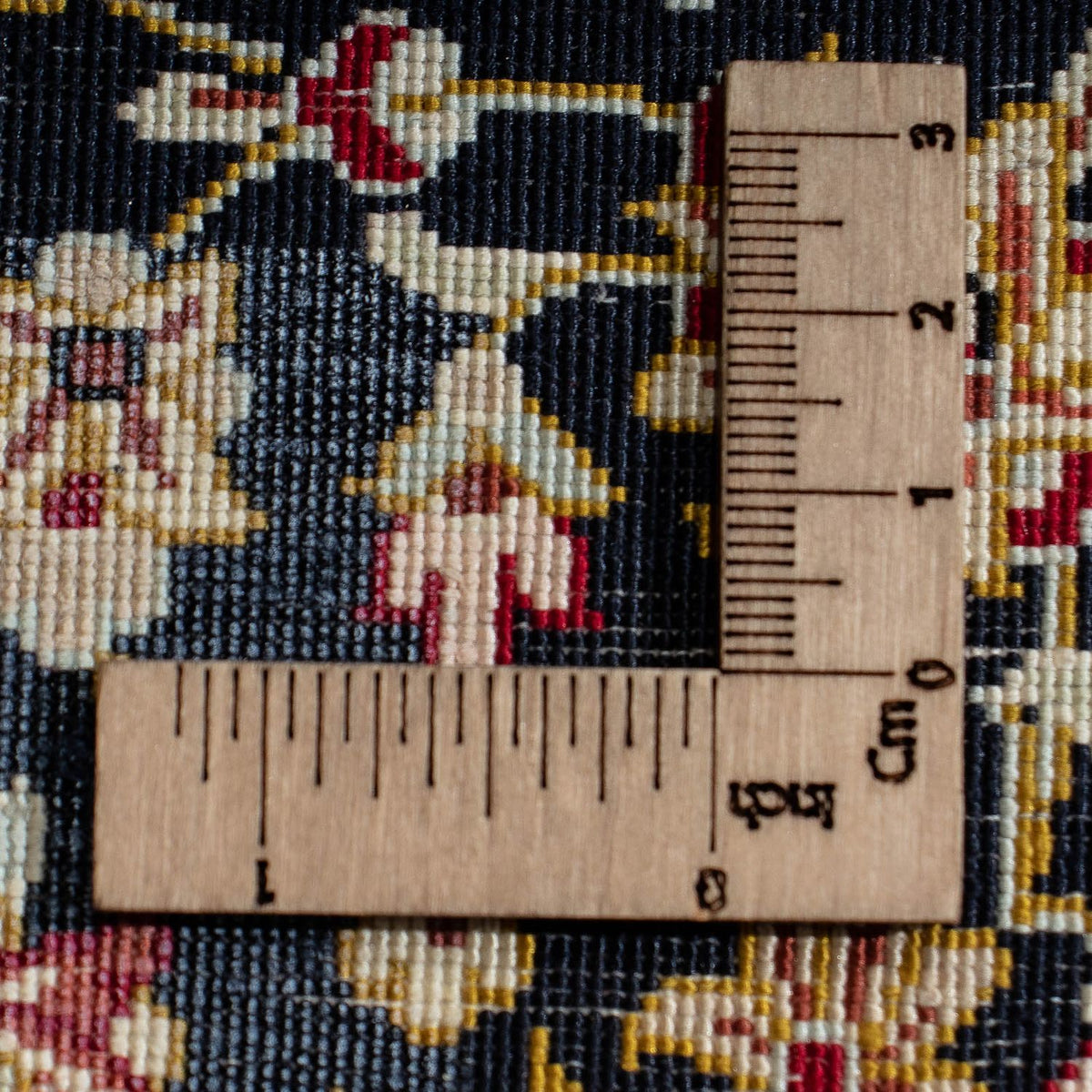 Jedwabny dywan - Ghom Silk - Premium - 42 x 28 cm - ciemnoniebieski