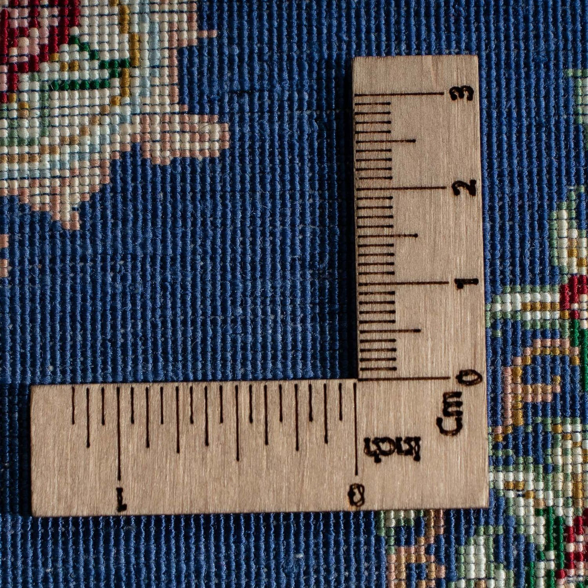 Jedwabny dywan - Ghom Silk - Premium - 39 x 28 cm - ciemnoniebieski