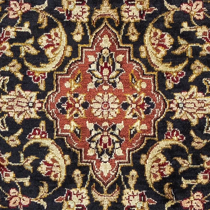 Jedwabny dywan - Ghom Silk - Premium - 41 x 28 cm - ciemnoniebieski