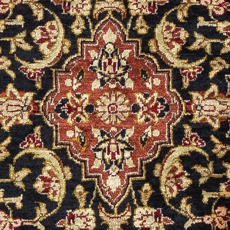 Jedwabny dywan - Ghom Silk - Premium - 41 x 28 cm - ciemnoniebieski
