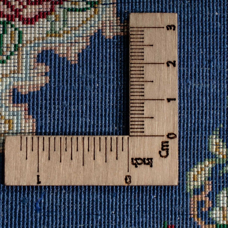 Jedwabny dywan - Ghom Silk - Premium - 40 x 28 cm - ciemnoniebieski