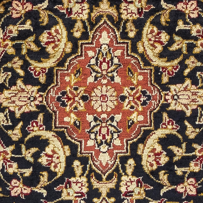 Jedwabny dywan - Ghom Silk - Premium - 41 x 28 cm - ciemnoniebieski