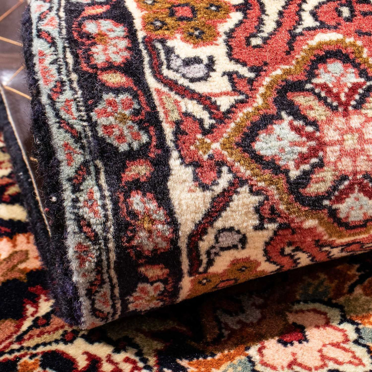 Dywan perski - Bijar - 239 x 171 cm - ciemnoniebieski