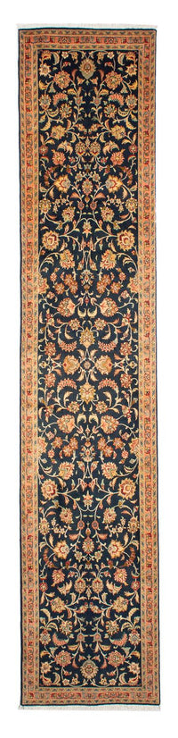 Biegacz Dywan perski - Tabriz - Królewski - 300 x 66 cm - ciemnoniebieski