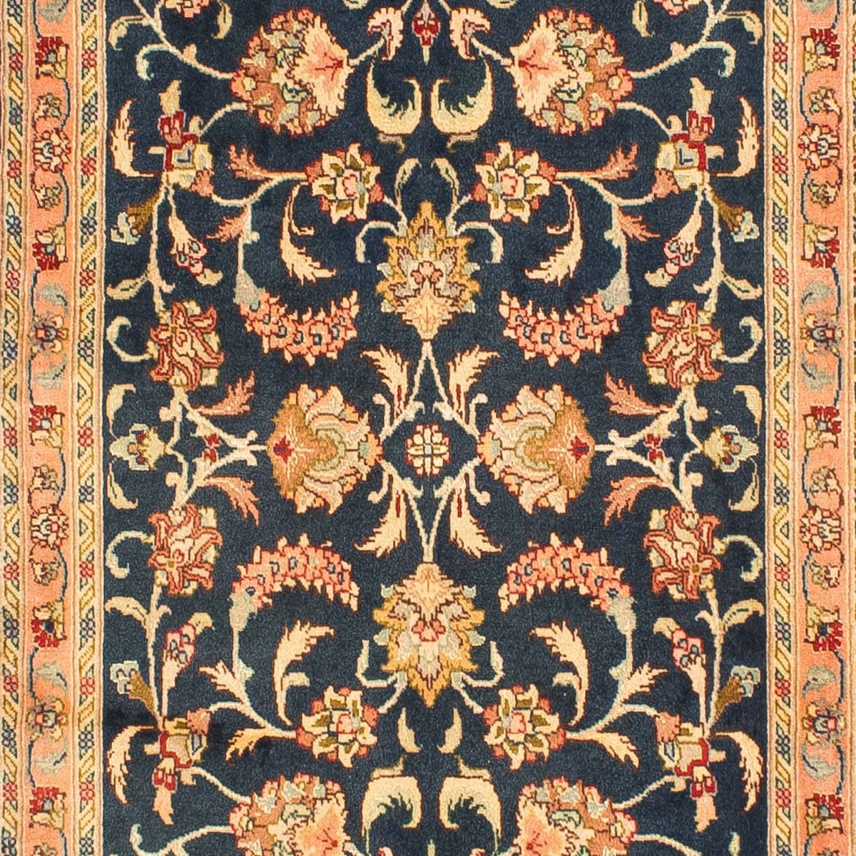 Biegacz Dywan perski - Tabriz - Królewski - 300 x 66 cm - ciemnoniebieski