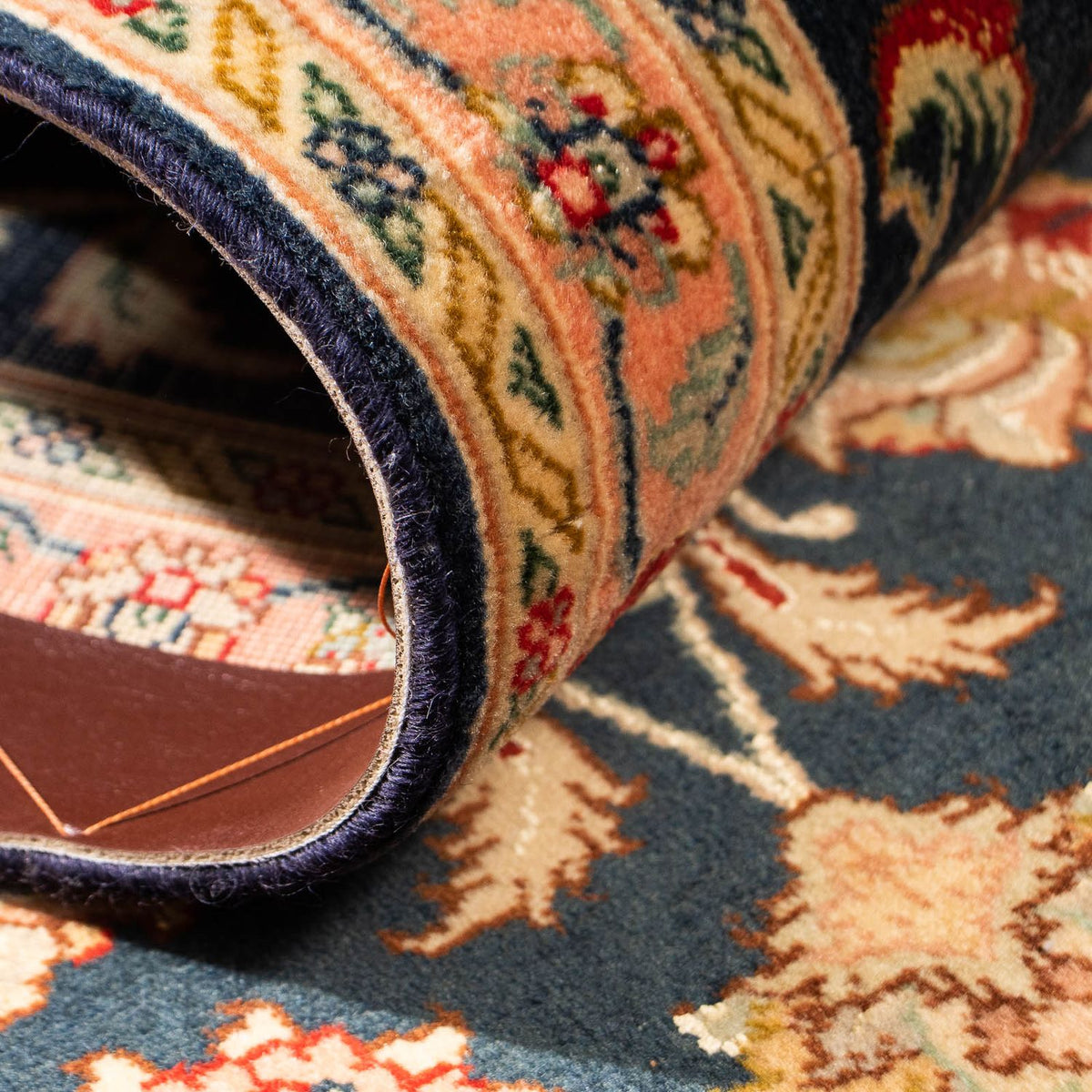 Biegacz Dywan perski - Tabriz - Królewski - 300 x 66 cm - ciemnoniebieski