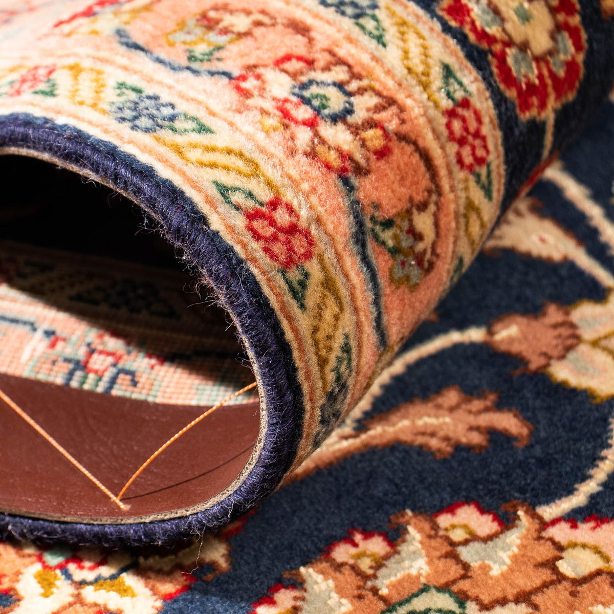 Biegacz Dywan perski - Tabriz - Królewski - 292 x 66 cm - ciemnoniebieski