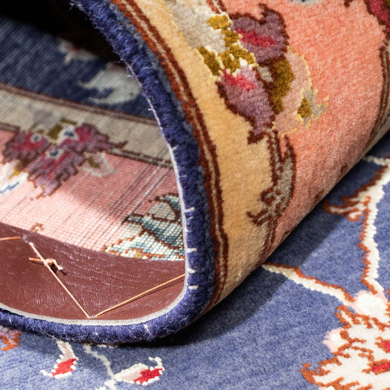 Biegacz Dywan perski - Tabriz - Królewski - 198 x 75 cm - ciemnoniebieski