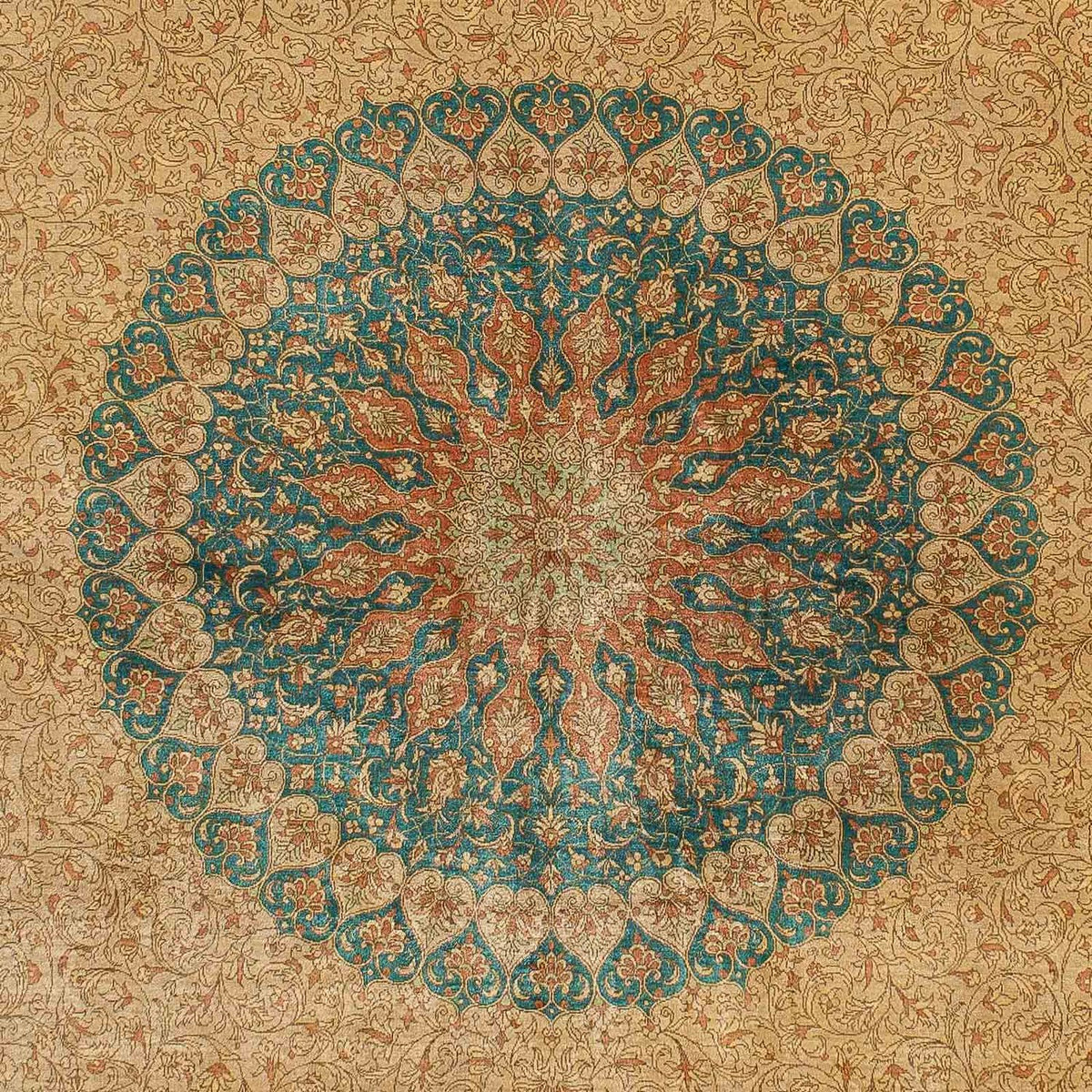 Jedwabny dywan - Ghom Silk - Premium - 188 x 130 cm - beżowy