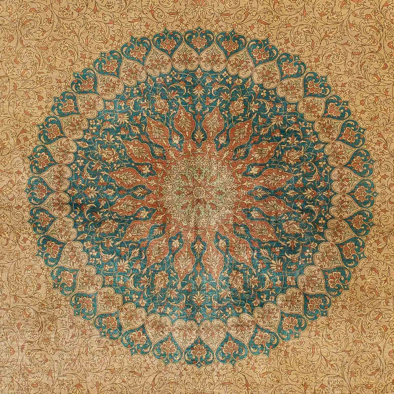 Jedwabny dywan - Ghom Silk - Premium - 188 x 130 cm - beżowy