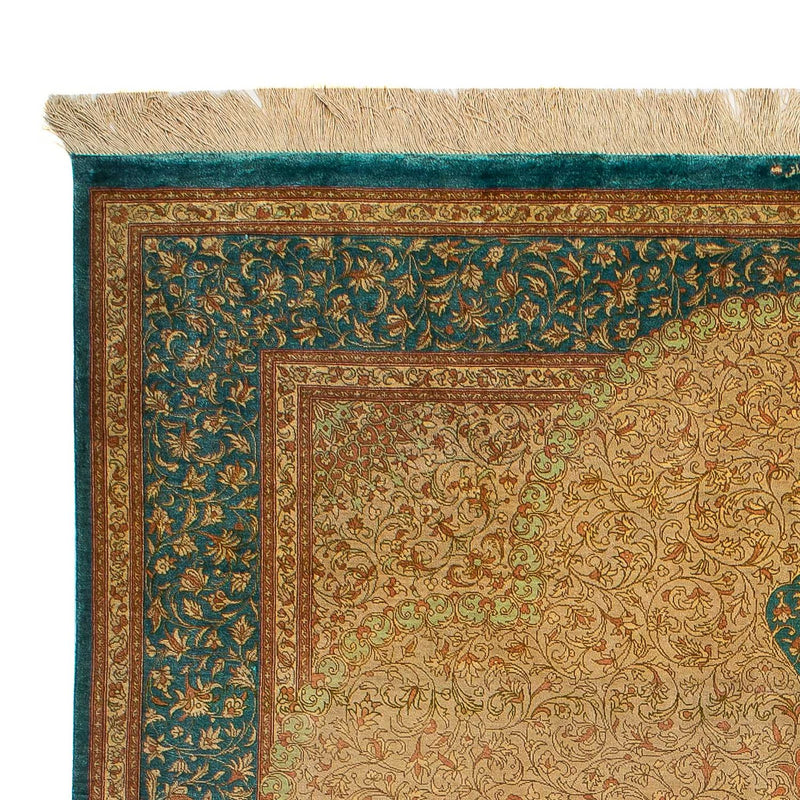 Jedwabny dywan - Ghom Silk - Premium - 188 x 130 cm - beżowy