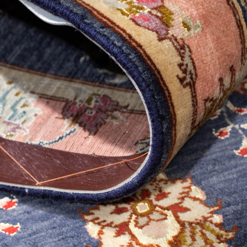 Biegacz Dywan perski - Tabriz - Królewski - 198 x 76 cm - ciemnoniebieski