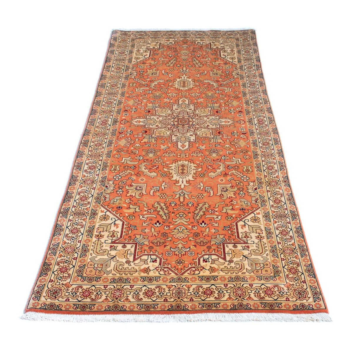Biegacz Dywan perski - Tabriz - Królewski - 215 x 82 cm - rdza
