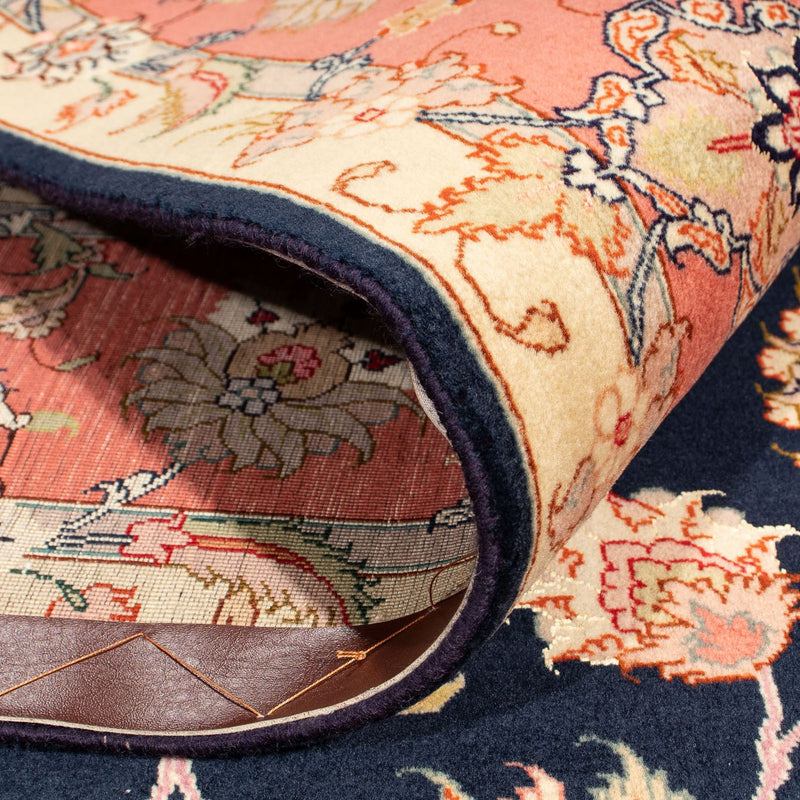 Dywan perski - Tabriz - Królewski kwadratowy  - 202 x 202 cm - ciemnoniebieski