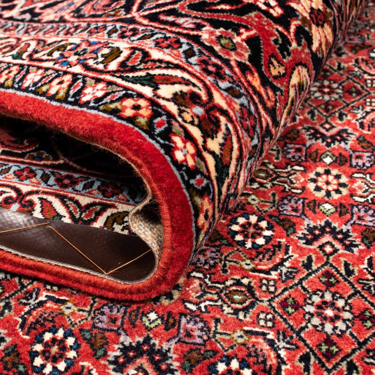 Dywan perski - Bijar - 256 x 202 cm - ciemna czerwień