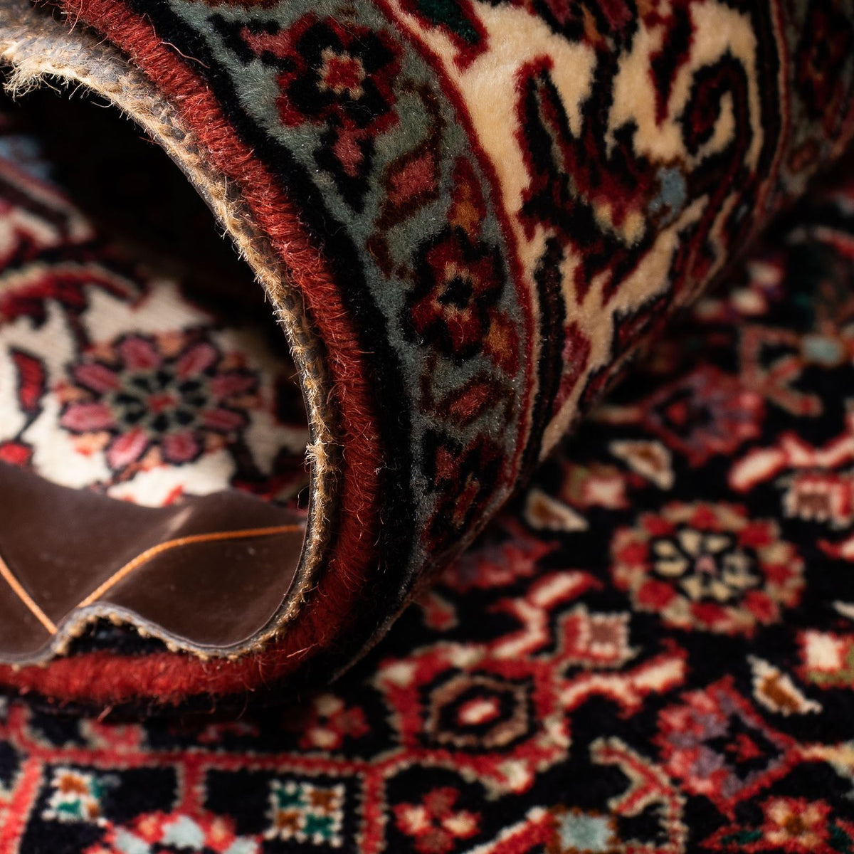 Biegacz Dywan perski - Bijar - 198 x 74 cm - ciemna czerwień