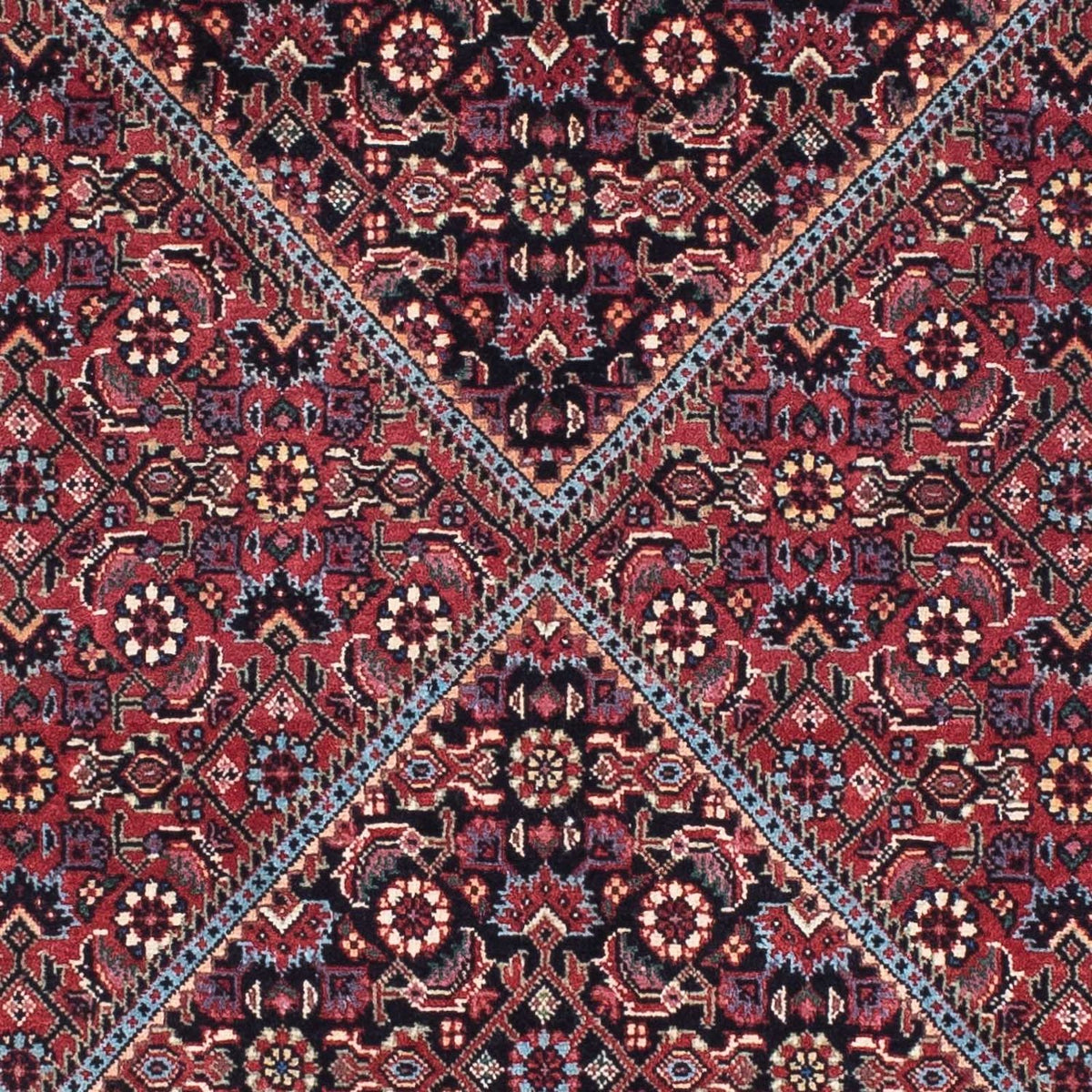 Biegacz Dywan perski - Bijar - 211 x 75 cm - ciemnoniebieski