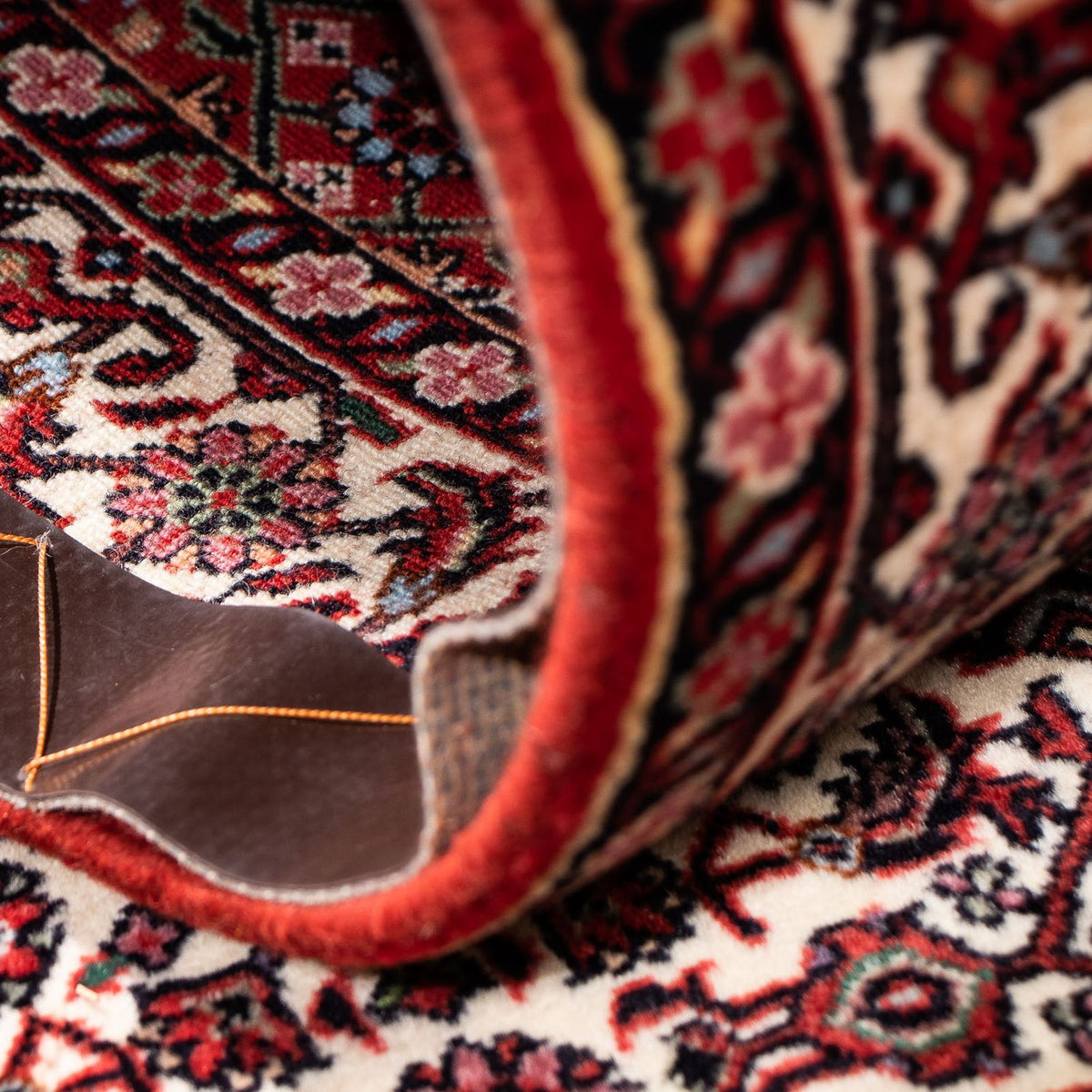 Biegacz Dywan perski - Bijar - 202 x 73 cm - ciemna czerwień