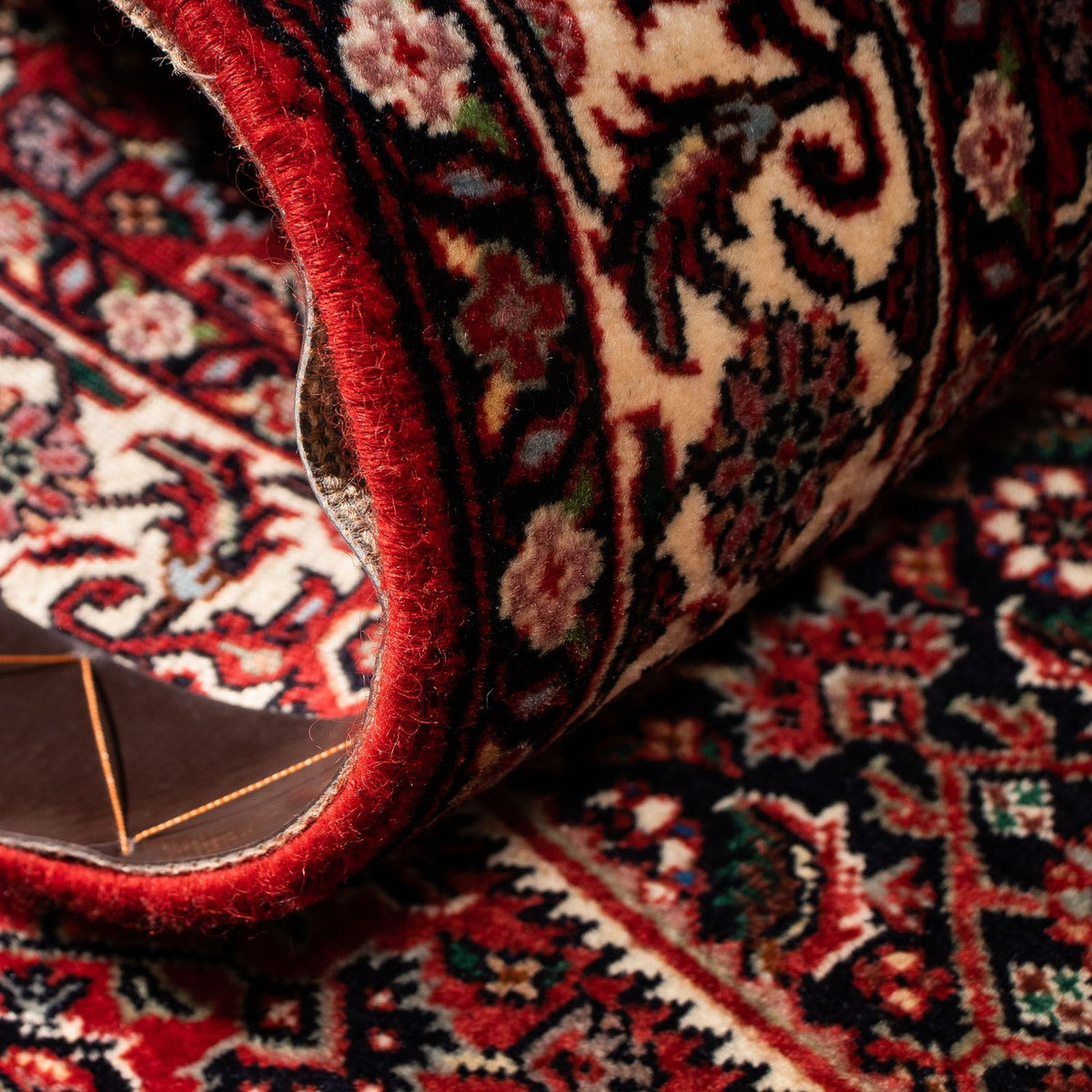 Biegacz Dywan perski - Bijar - 203 x 73 cm - ciemna czerwień