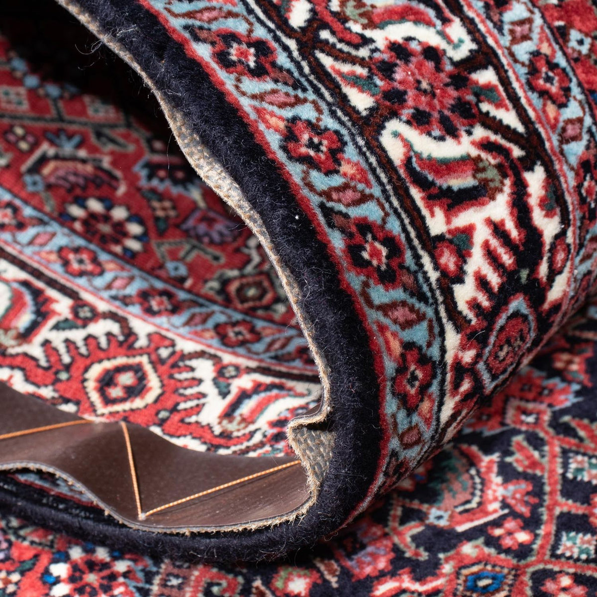 Biegacz Dywan perski - Bijar - 211 x 77 cm - ciemnoniebieski