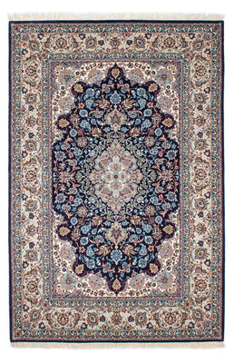 Dywan perski - Isfahan - Premium - 226 x 149 cm - ciemnoniebieski
