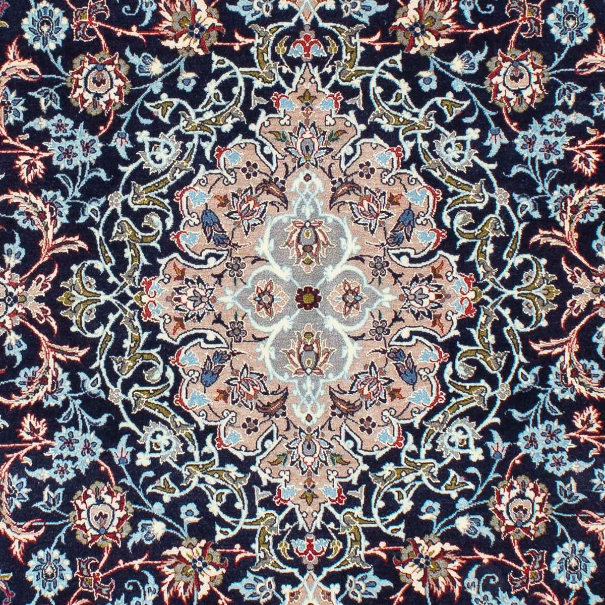 Dywan perski - Isfahan - Premium - 226 x 149 cm - ciemnoniebieski