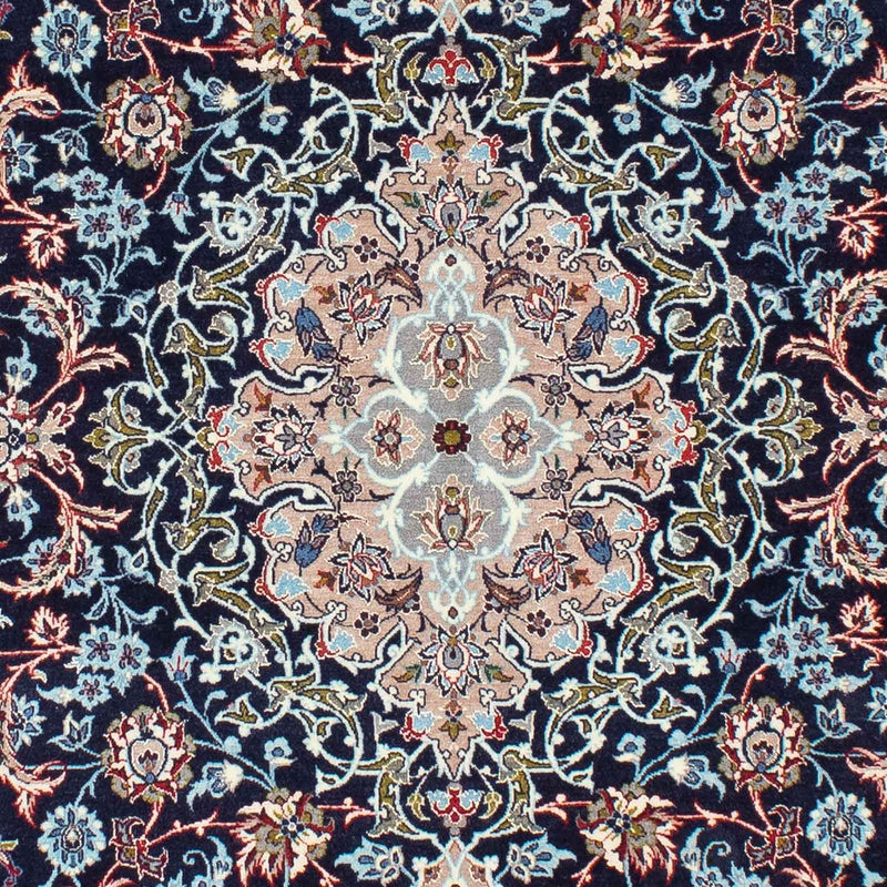 Dywan perski - Isfahan - Premium - 226 x 149 cm - ciemnoniebieski