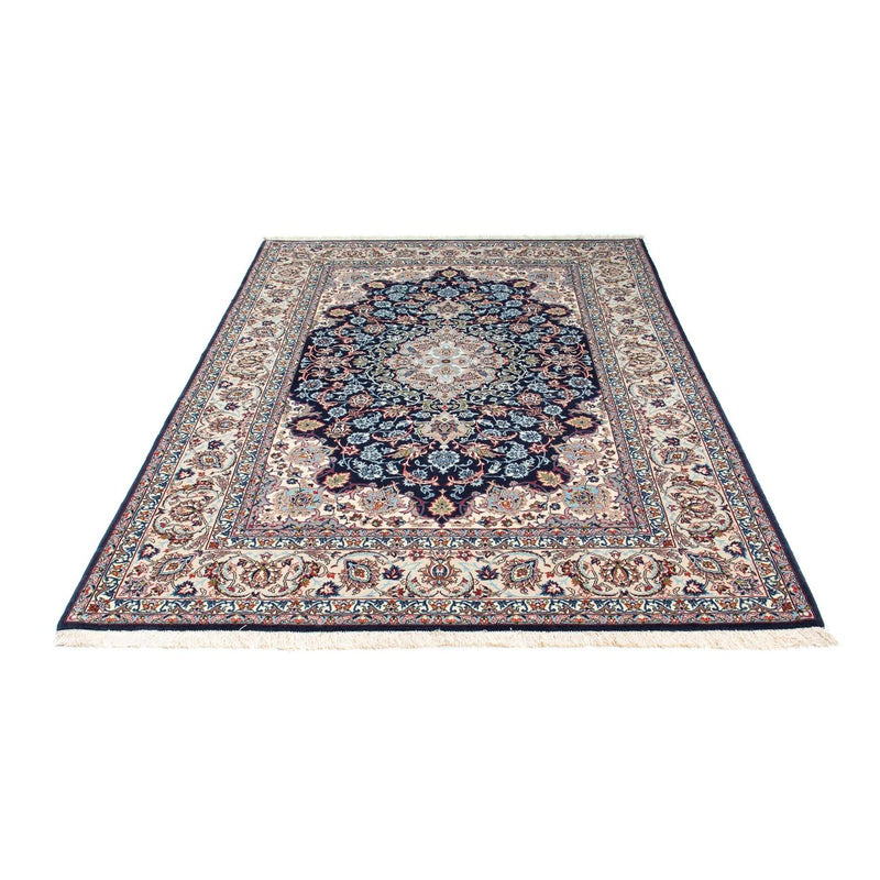 Dywan perski - Isfahan - Premium - 226 x 149 cm - ciemnoniebieski