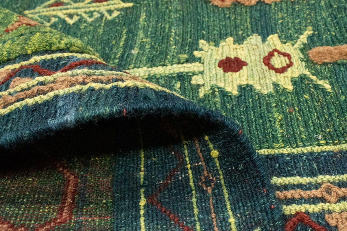 Dywan Kelim - Orientalny - 205 x 147 cm - zielona