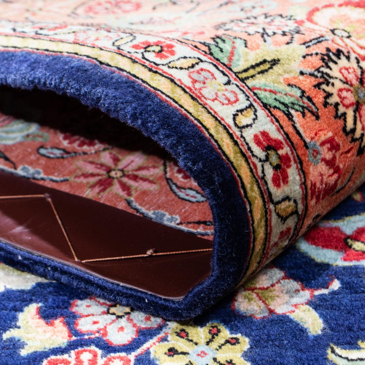 Dywan perski - Ghom - 215 x 139 cm - ciemnoniebieski