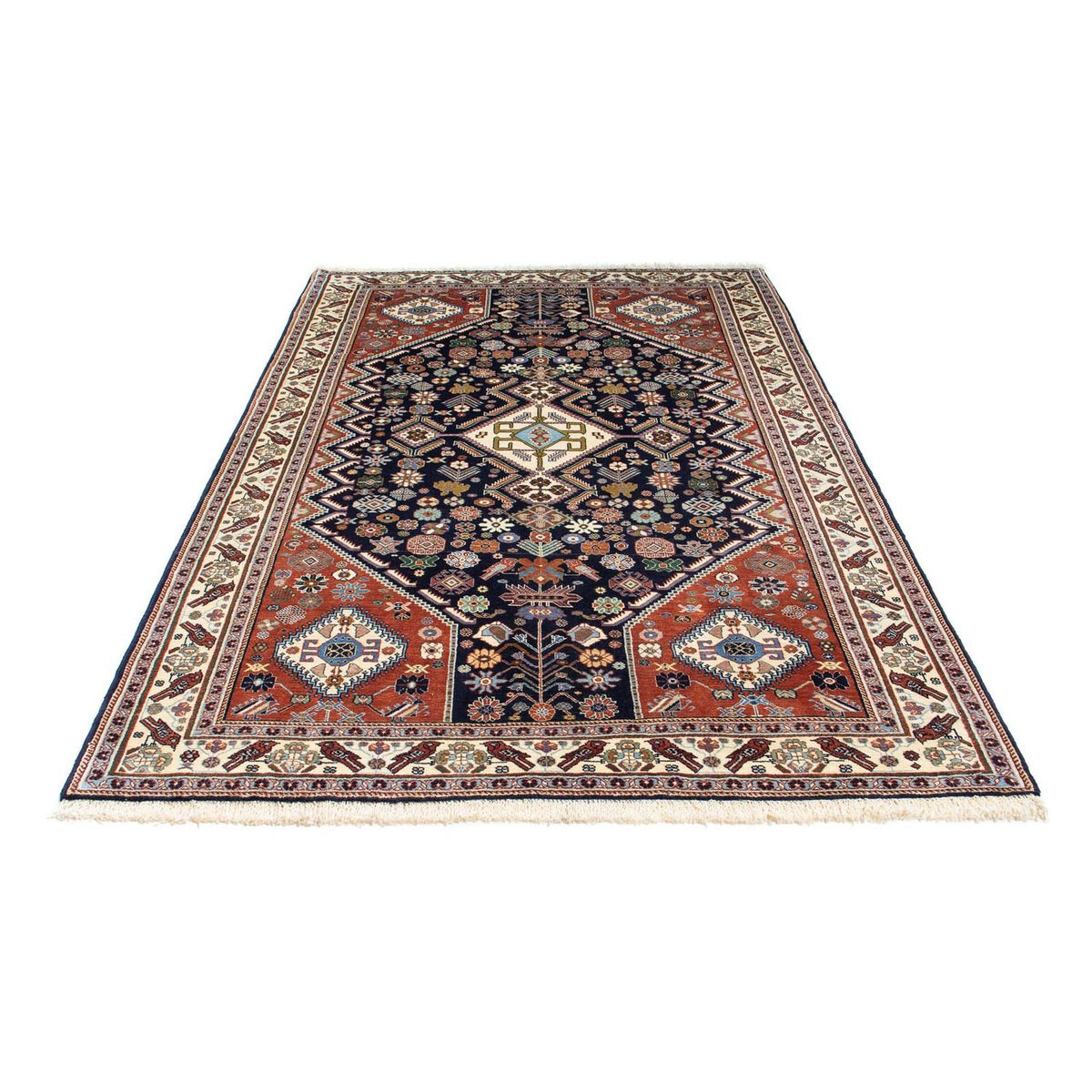 Dywan Gabbeh - Kashkuli perski - 250 x 152 cm - ciemnoniebieski