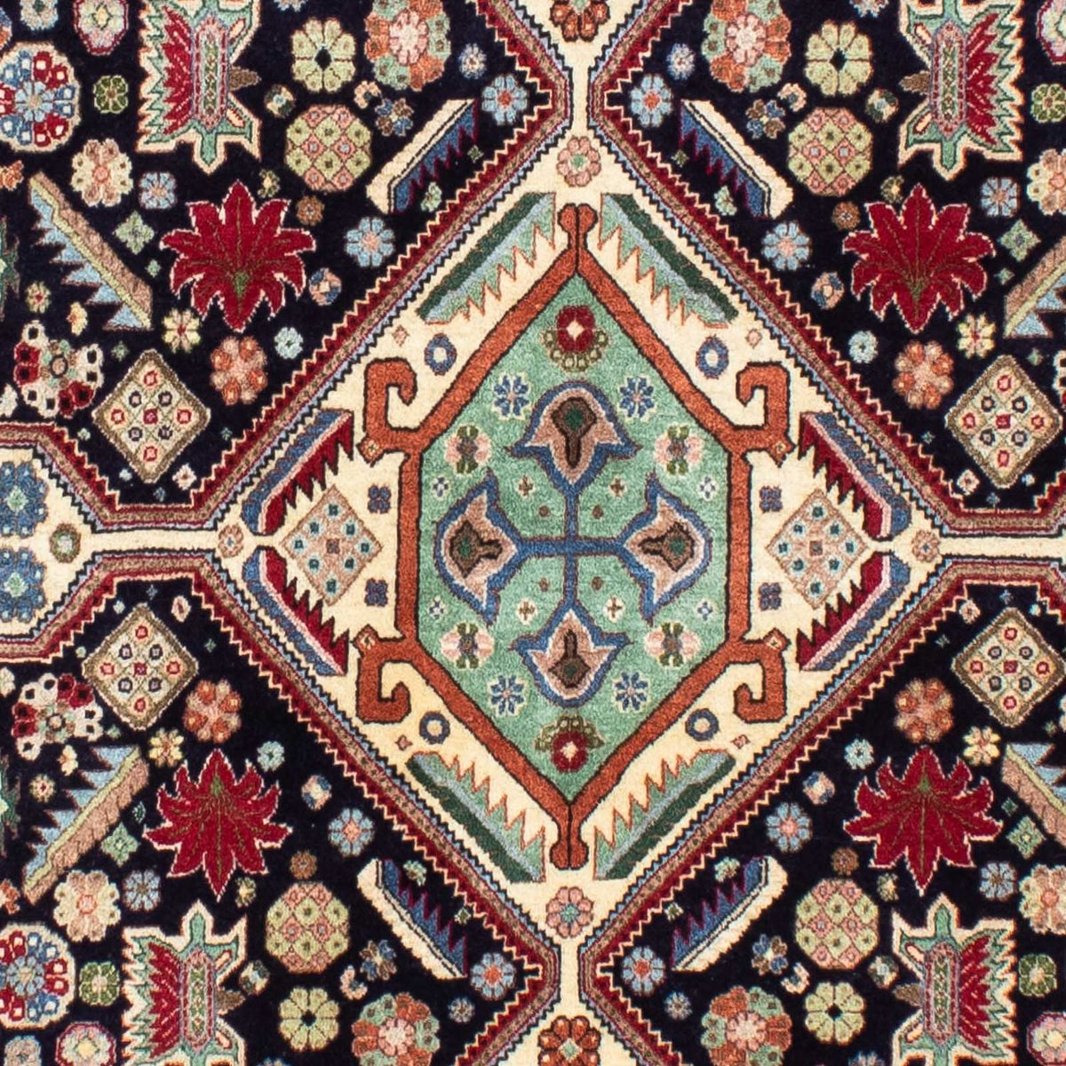 Dywan Gabbeh - Kashkuli perski - 213 x 141 cm - ciemnoniebieski