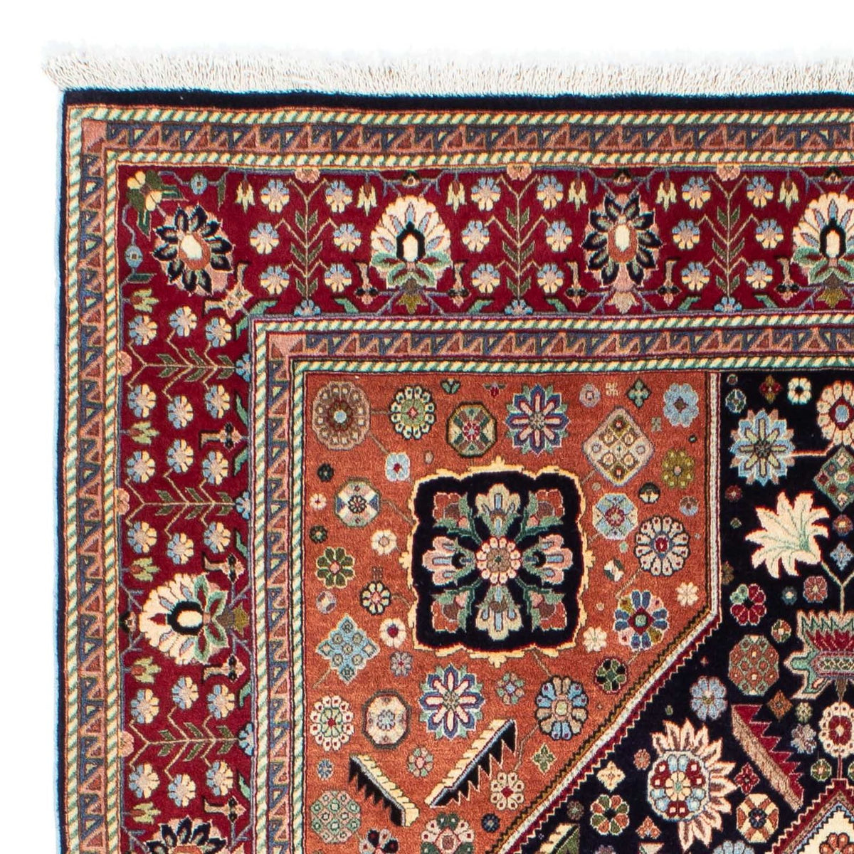 Dywan Gabbeh - Kashkuli perski - 213 x 141 cm - ciemnoniebieski