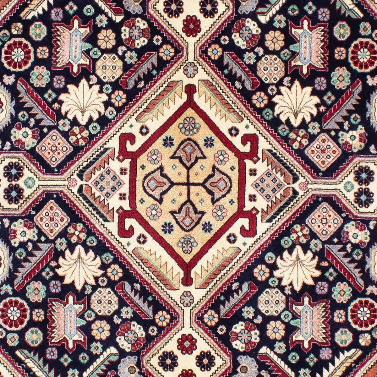 Dywan Gabbeh - Kashkuli perski - 203 x 148 cm - ciemnoniebieski