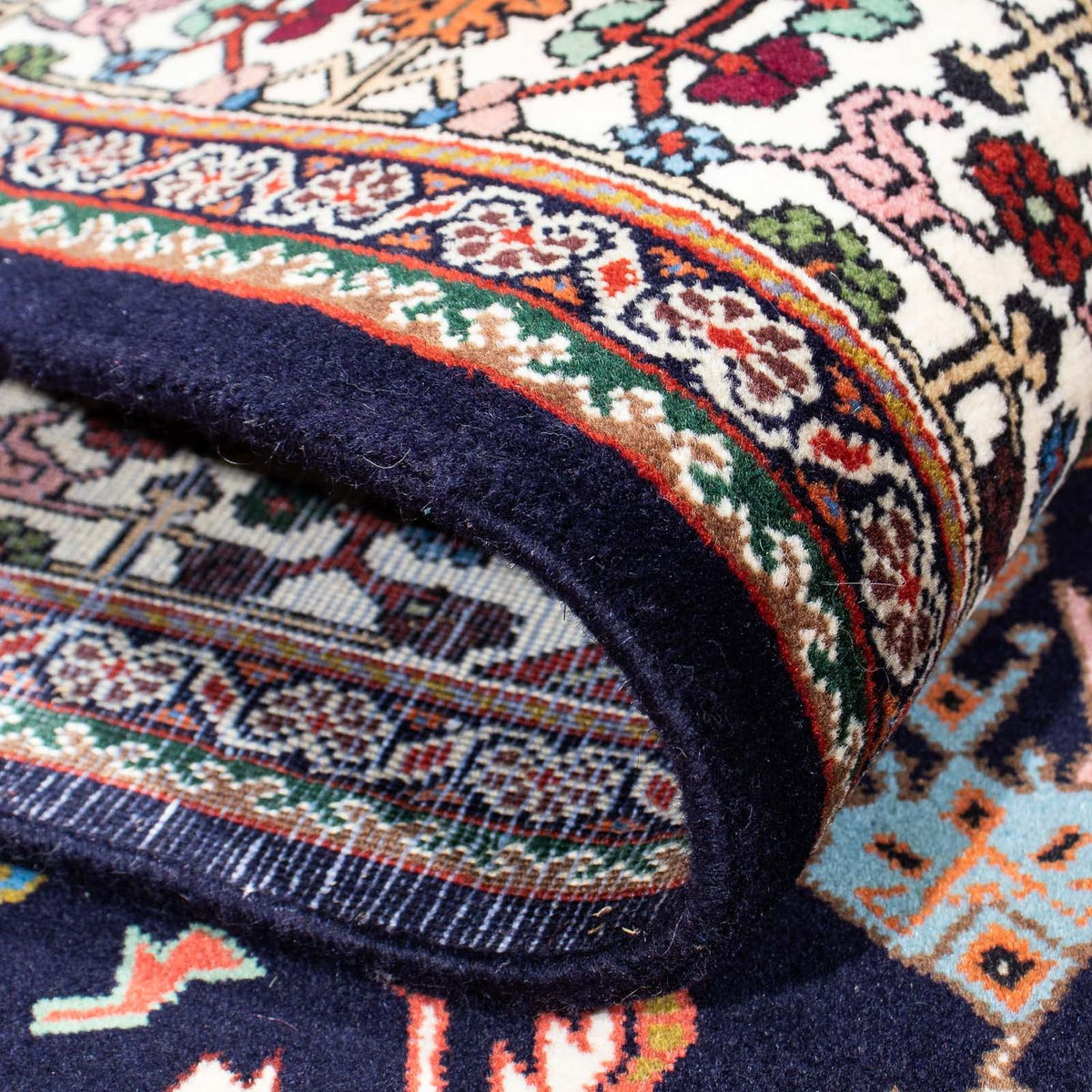 Dywan Gabbeh - Kashkuli perski - 245 x 172 cm - ciemnoniebieski