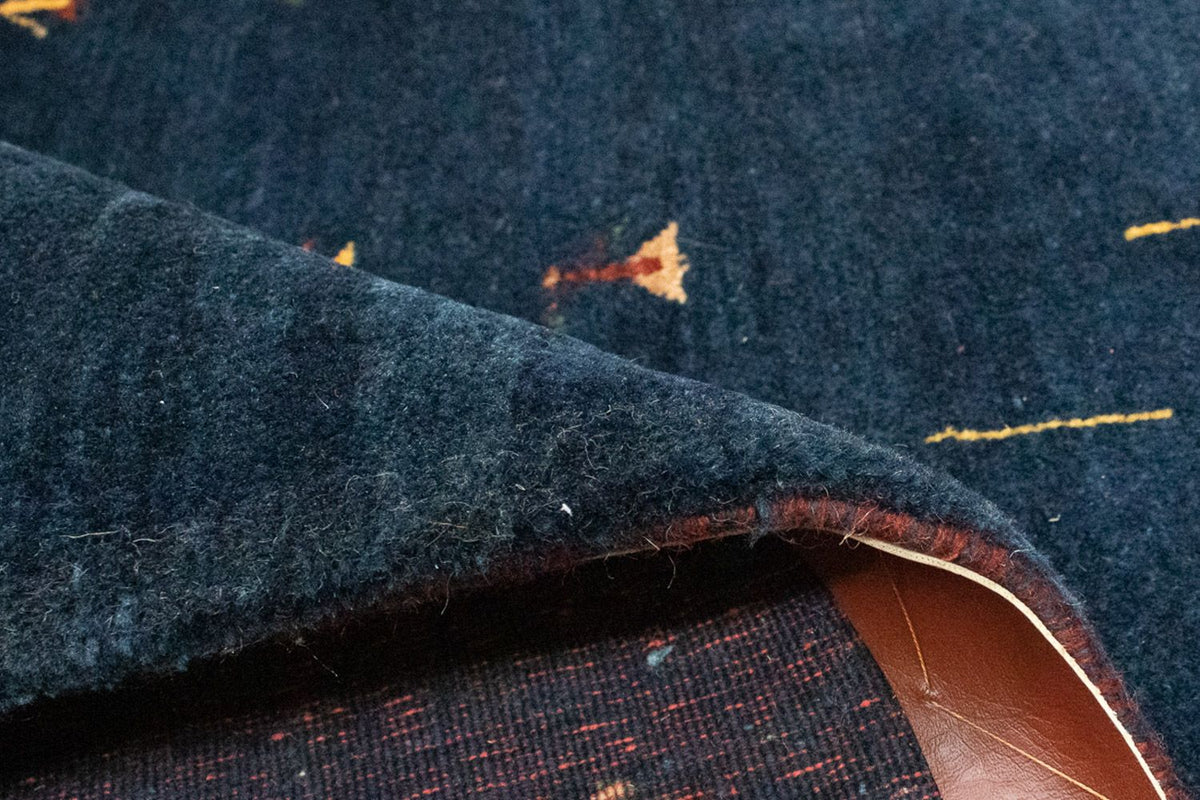 Dywan Gabbeh - Loribaft Perski - 160 x 116 cm - ciemnoniebieski