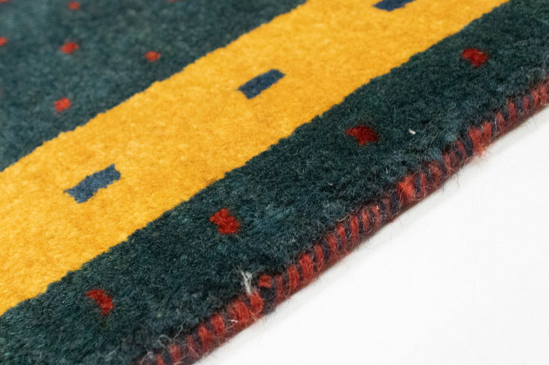 Dywan Gabbeh - Loribaft Perski - 143 x 102 cm - zielona