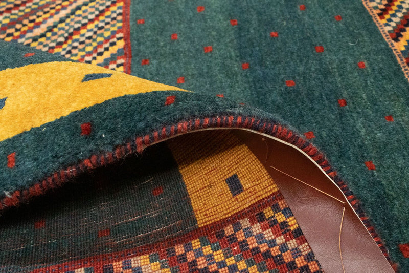 Dywan Gabbeh - Loribaft Perski - 143 x 102 cm - zielona